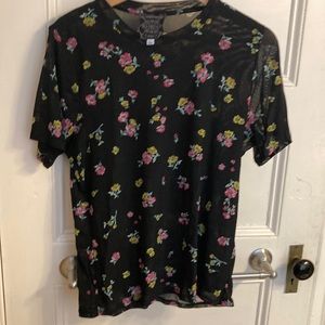 Johnny Was Multi-color Mesh Tee, size L